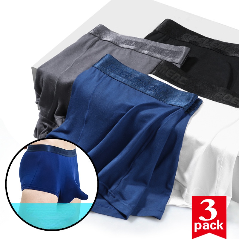 Bộ 3 Quần Lót Boxer Lưng Vừa Thoáng Khí Thời Trang Quyến Rũ Cho Nam 225