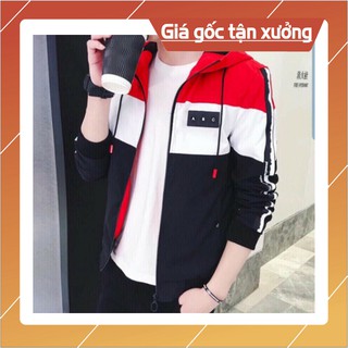 Áo khoác nam áo khoác nam chất dù 2 lớp vnxk phối logo abc đỏ cao cấp teen group