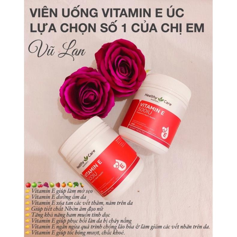 VITAMIN E HEALTHY CARE 500IU 200 viên - Xuất xứ Úc