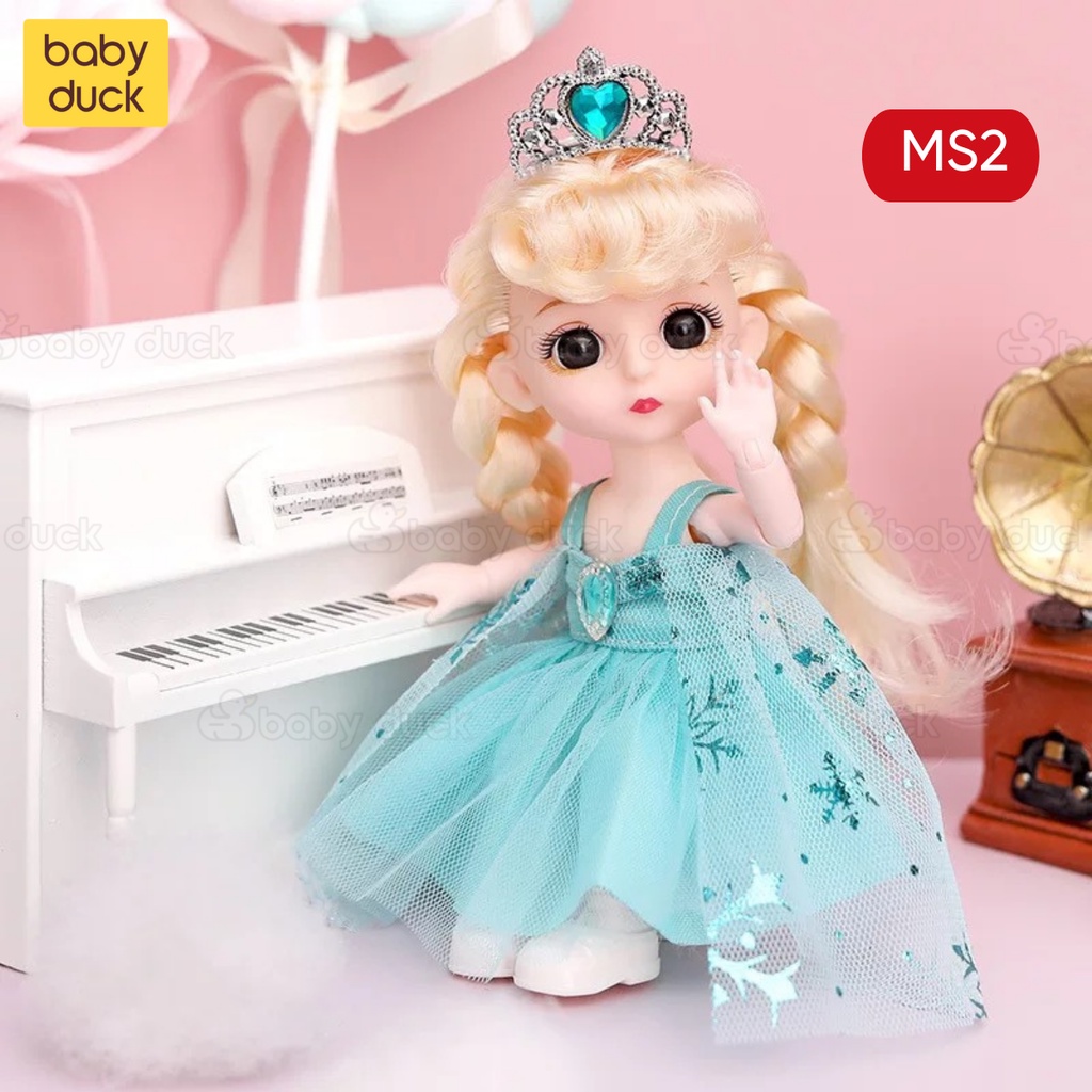 Búp bê cho bé gái dài 17cm cực kì dễ thương, đồ chơi búp bê barbie trẻ em