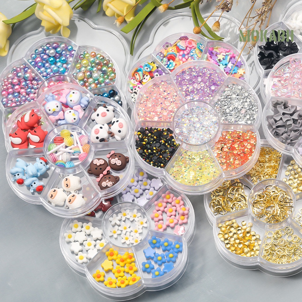 1 Hộp Phụ Kiện Trang Trí Móng Nghệ Thuật Tạo Hiệu Ứng 3D Không Rơi Cho Nữ
