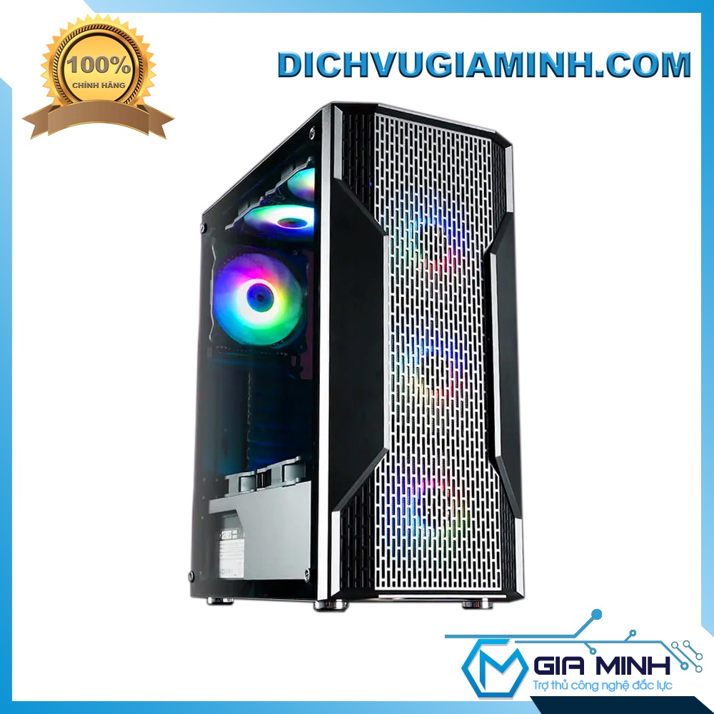 Vỏ thùng máy tính Infinity Tate kính cường lực kèm quạt Rainbow RGB hỗ trợ Mainboard ATX