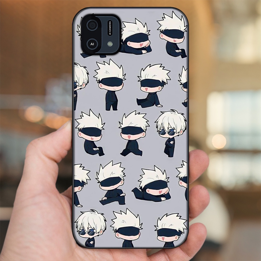 Ốp lưng Oppo A16K viền đen in hình Satoru Jujutsu Kaisen