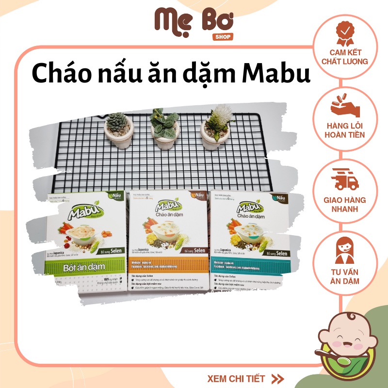 BỘT/ CHÁO NẤU ĂN DẶM MABU 400g (phù hợp ăn dặm truyền thống, kiểu Nhật, tập xúc)