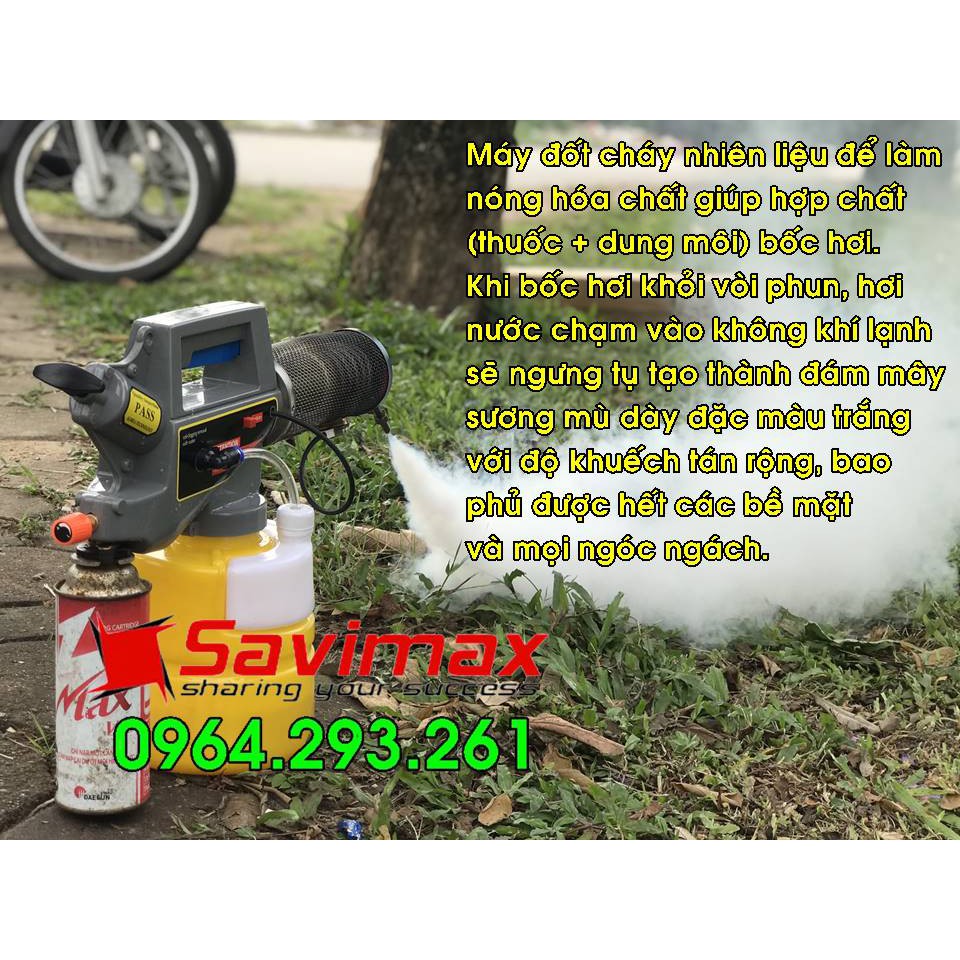 Máy phun th.uốc muỗi gia đình, máy phun khói mini Savimax 3000 Gold hoạt động bằng gas