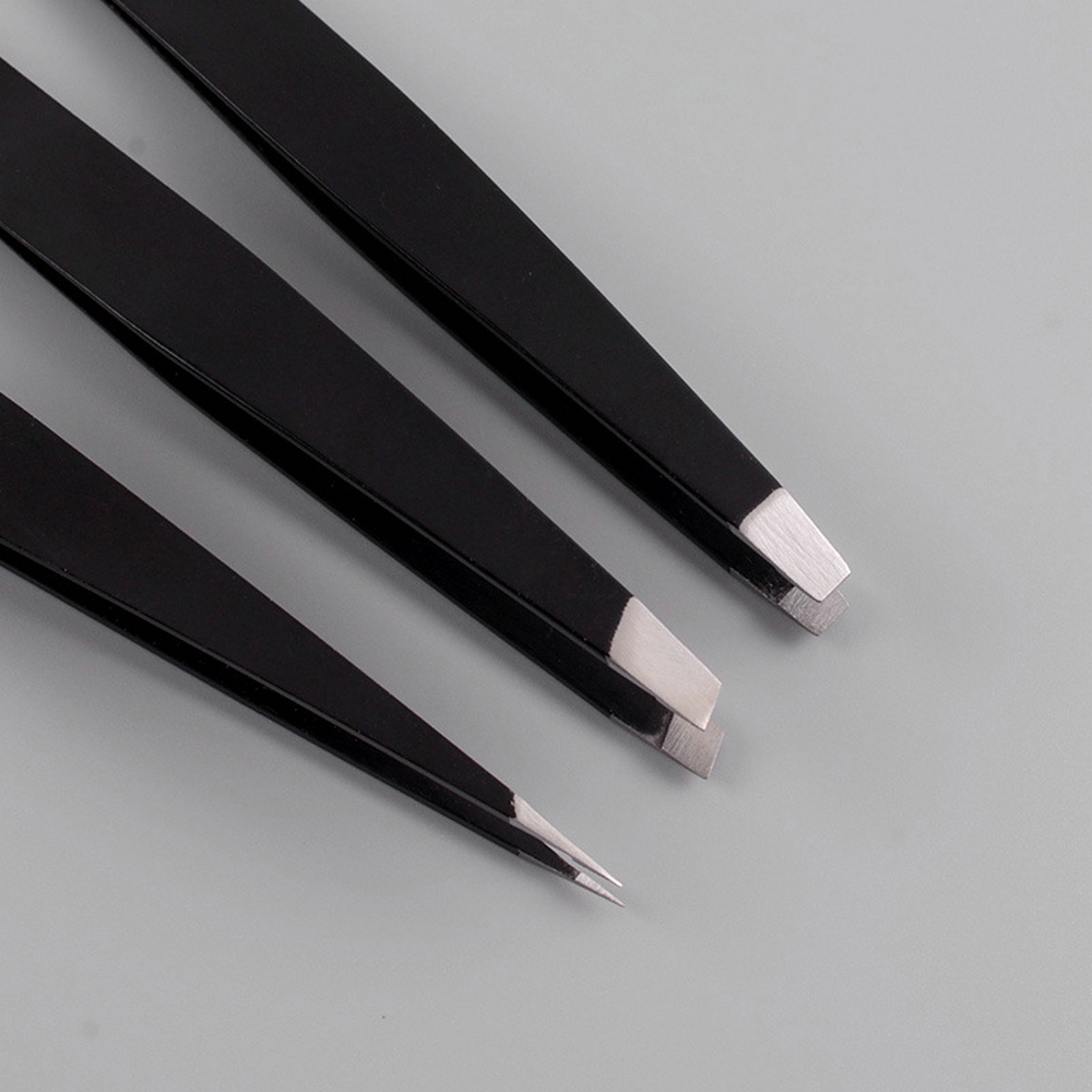 [Hàng mới về] Túi 3 nhíp tỉa lông mày bằng thép không gỉ tiện lợi dành cho làm đẹp