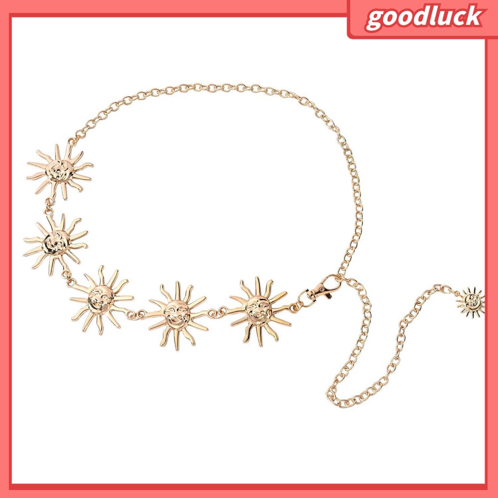 &lt; Golu &gt; Dây Xích Đeo Thắt Lưng Bằng Thép Không Gỉ Mặt Hoa Cười Phong Cách Punk Đơn Giản Cá Tính Trang Trí Tiệc Tùng Dành Cho Nữ