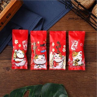(Set 100 | 4*9.5cm) Túi đựng kẹo nougat chủ đề tết