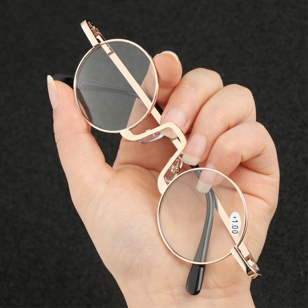 SOFTNESS Kính Đọc Sách Gọng Kim Loại Tròn Cổ Điển