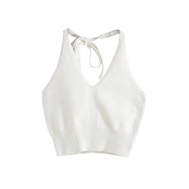 Áo Croptop Hai Dây Buộc Cổ Nơ - Áo Croptop Nữ Sexy