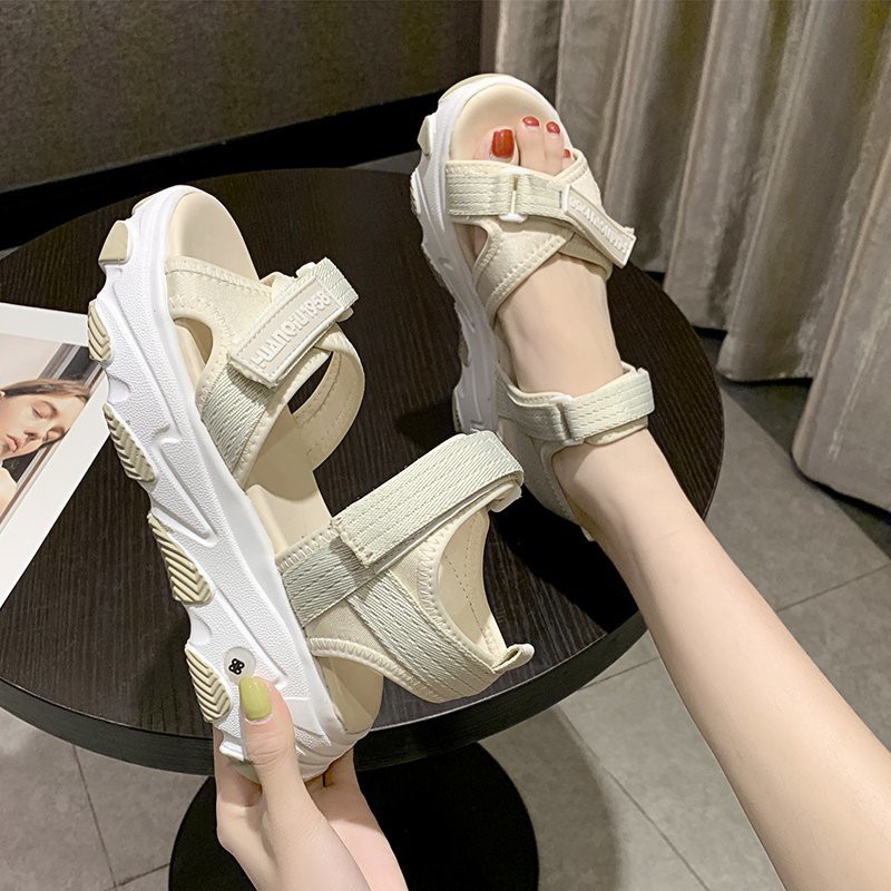 Giày sandal nữ quai ngang đế xuồng 5cm MWC NUSD- 2757