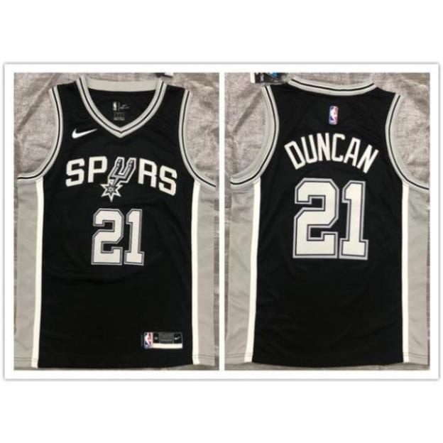 Áo Đấu NBA San Antonio Spurs 21 # Duncan Thể Thao Bóng Rổ Thông Thường Màu Đen Mới 2021 ❕ ! !