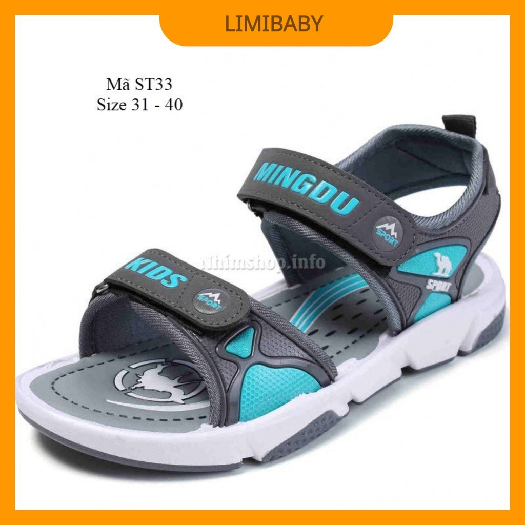 Sandal bé trai Dép quai hậu học sinh tiểu trung học ST33 - Hàng mới về Full size 6 đến 15 tuổi