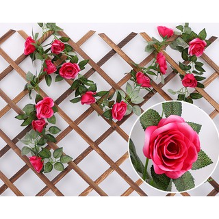 Dây leo hoa hồng giả 16 đầu bông nhiều màu