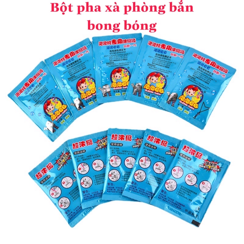 Combo 10 gói Dung Dịch Xà Phòng - Dành Cho Súng Bắn Bong Bóng Siêu Đậm Đặc