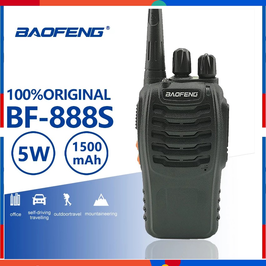 (Mới) Bộ đàm không dây cầm tay BF-888S 5km UHF Talkie 400-470MHZ