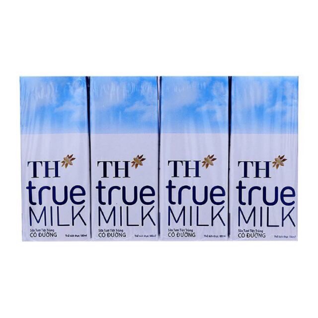 [ Lốc 4 hộp * 180ml ] Sữa TH truemilk Có đường