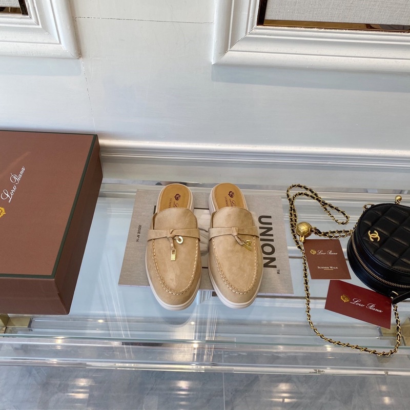 Giày sục nữ da lộn thương hiệu Loro Piana da thật cao cấp
