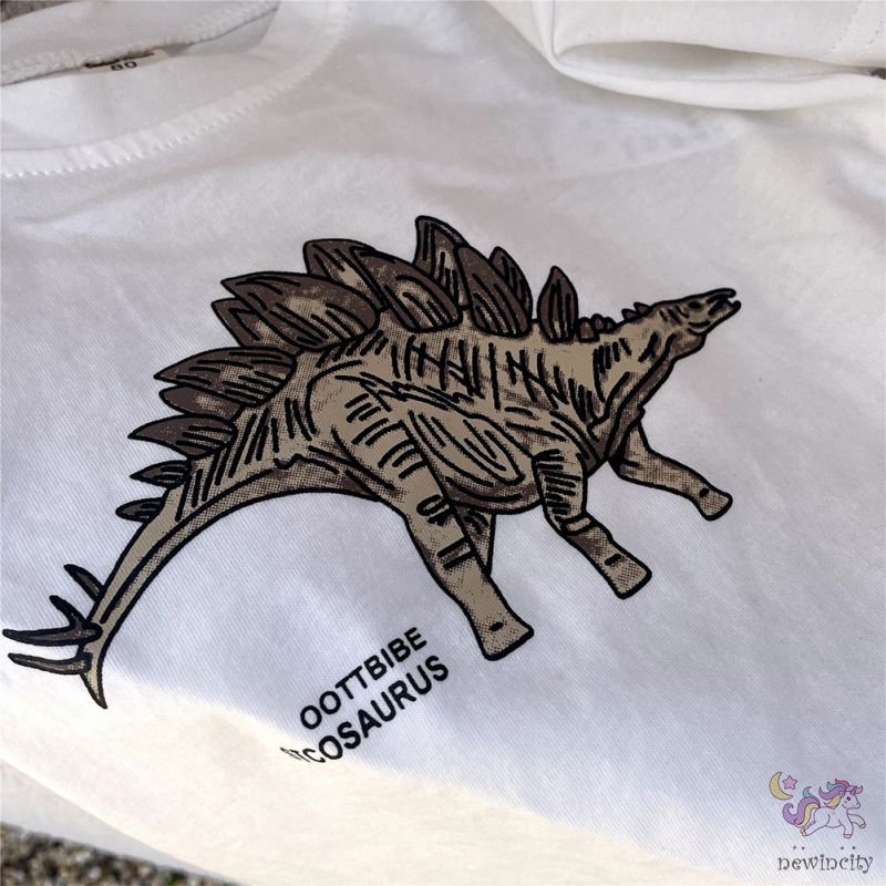 Áo Thun Tay Ngắn In Hoạt Hình Khủng Long Kiểu Hàn Quốc Thời Trang Mùa Hè Cho Bé Trai