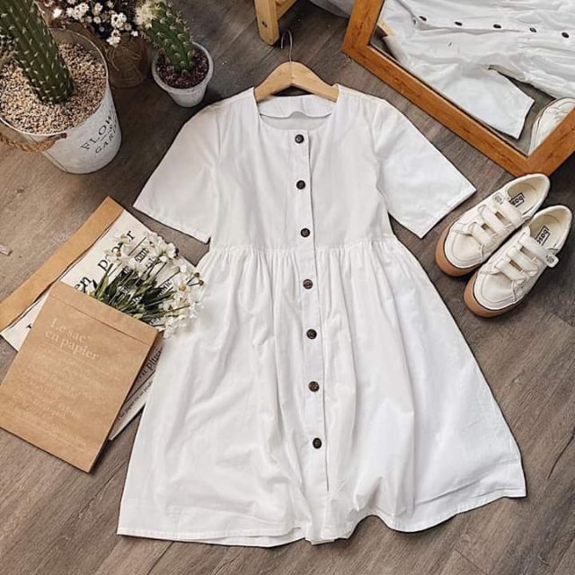 Đầm baby doll trắng
