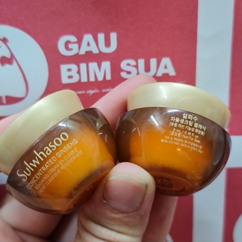 [Phiên bản da khô]Kem nhân sâm chống lão hoá đàn hồi gấp 3 lần Sulwhasoo Concentrated Classic (5ml)