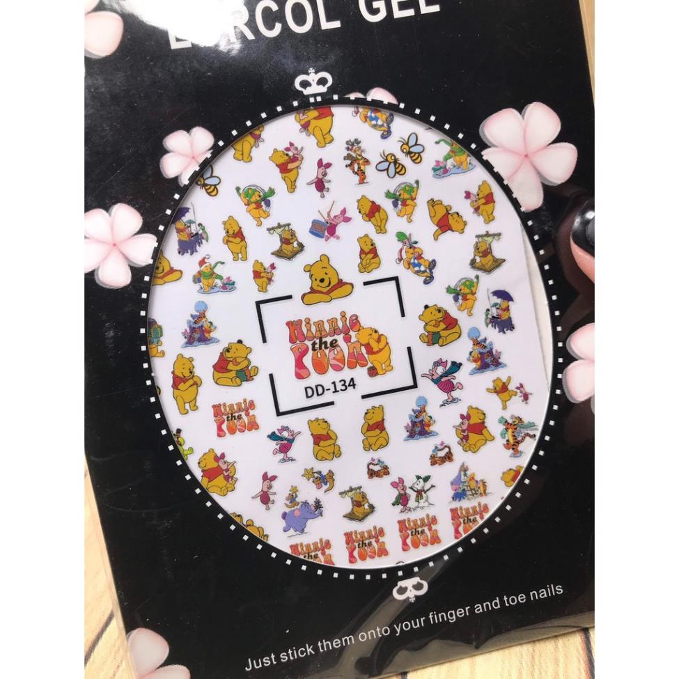 Hình dán móng tay Gấu Pooh DD134