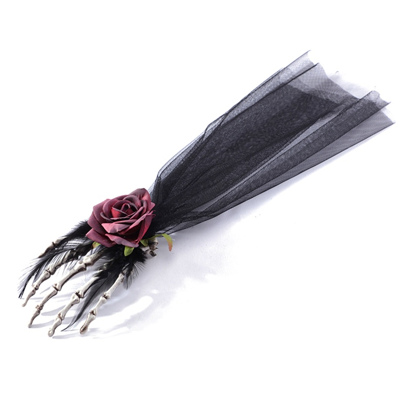 Kẹp Tóc Hình Mạng Che Mặt Phong Cách Lolita Gothic