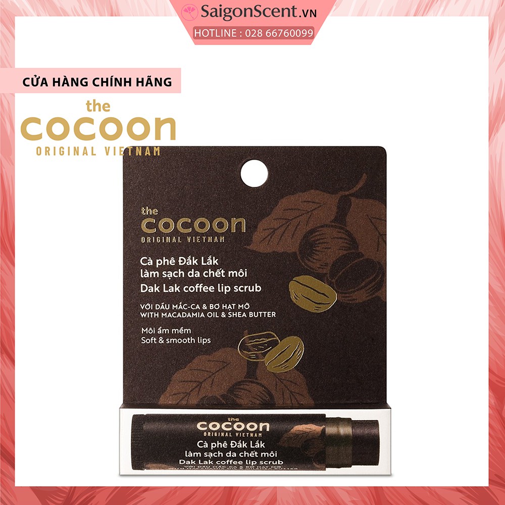 Tẩy tế bào môi cafe Dak Lak The Cocoon Coffee Lip Scrub ( 5g )