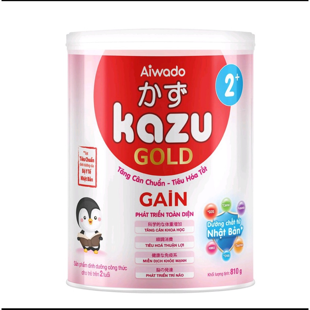 Sữa bột kazu gain gold 2+ 810g tăng cân