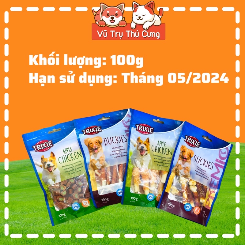Snack Ức gà, ức vịt cuộn rau củ cho Chó Trixie