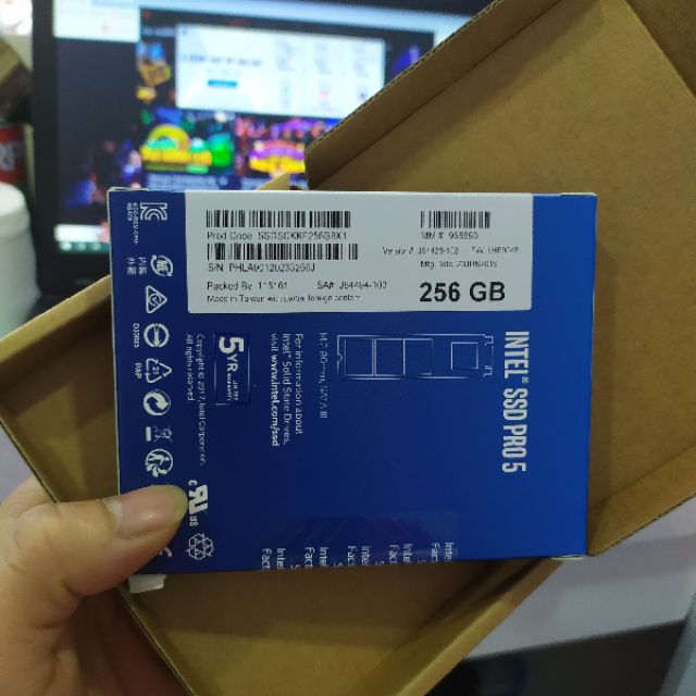 SSD 256 gb chuẩn M2 - 2280 Intel Pro 5 New seal chính hãng