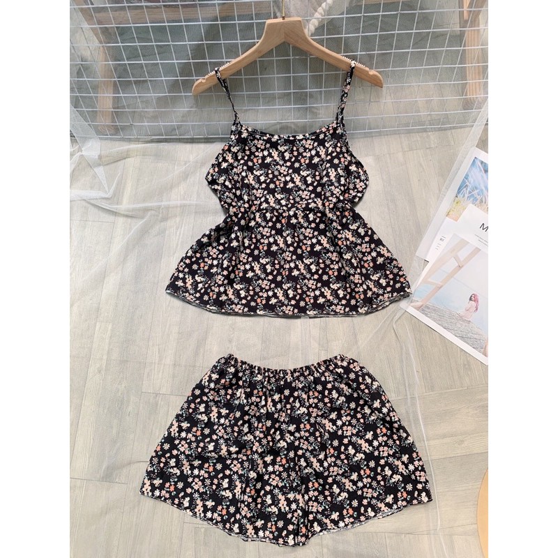 Bộ lụa bông 2 dây mặc nhà mát | BigBuy360 - bigbuy360.vn