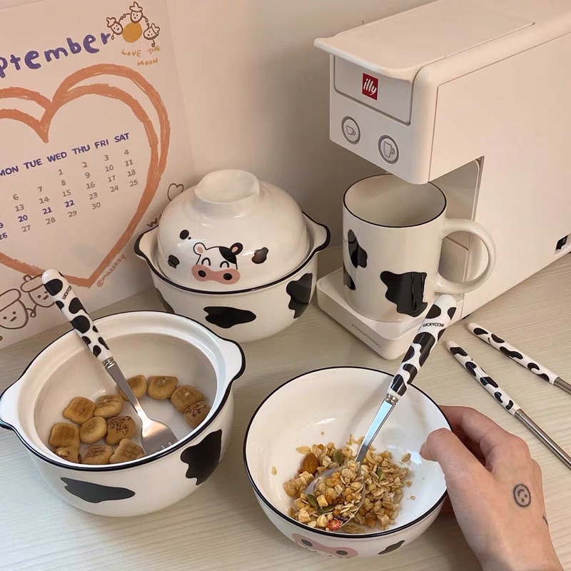 _Bộ bát đũa cốc bò sữa