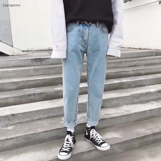 QUẦN BAGGY JEANS TRƠN ỐNG SUÔNG UNISEX NAM NỮ