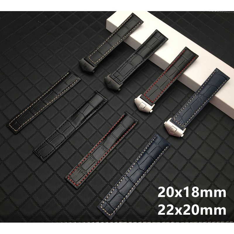 TAG HEUER Dây Đeo Đồng Hồ Bằng Da Bò 20mm 22mm Chất Lượng Cao
