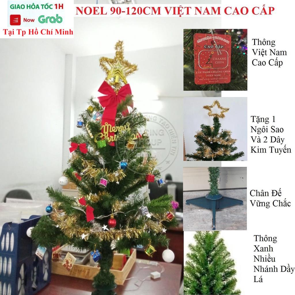 Cây Thông Noel Trang Trí Giáng Sinh 1m2, 90cm Tặng 1 Ngôi Sao Và 2 Dây Kim Tuyến Hàng Cao Cấp Sản Xuất Tại Việt Nam