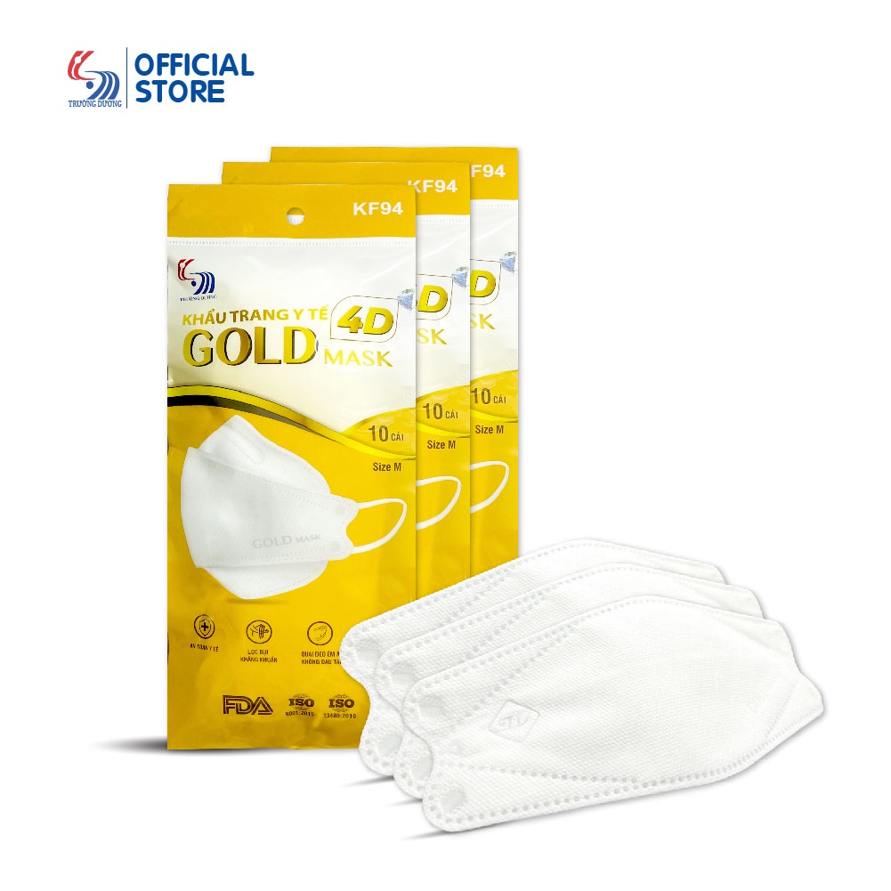Khẩu trang y tế 4D Gold Mask  - Túi 10 cái