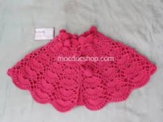 áo choàng len cho bé gái handmade