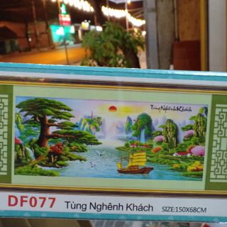 Tranh đính đá tùng nghênh khách(thuận buồm xuôi gió)kt 150*68cm hình thật