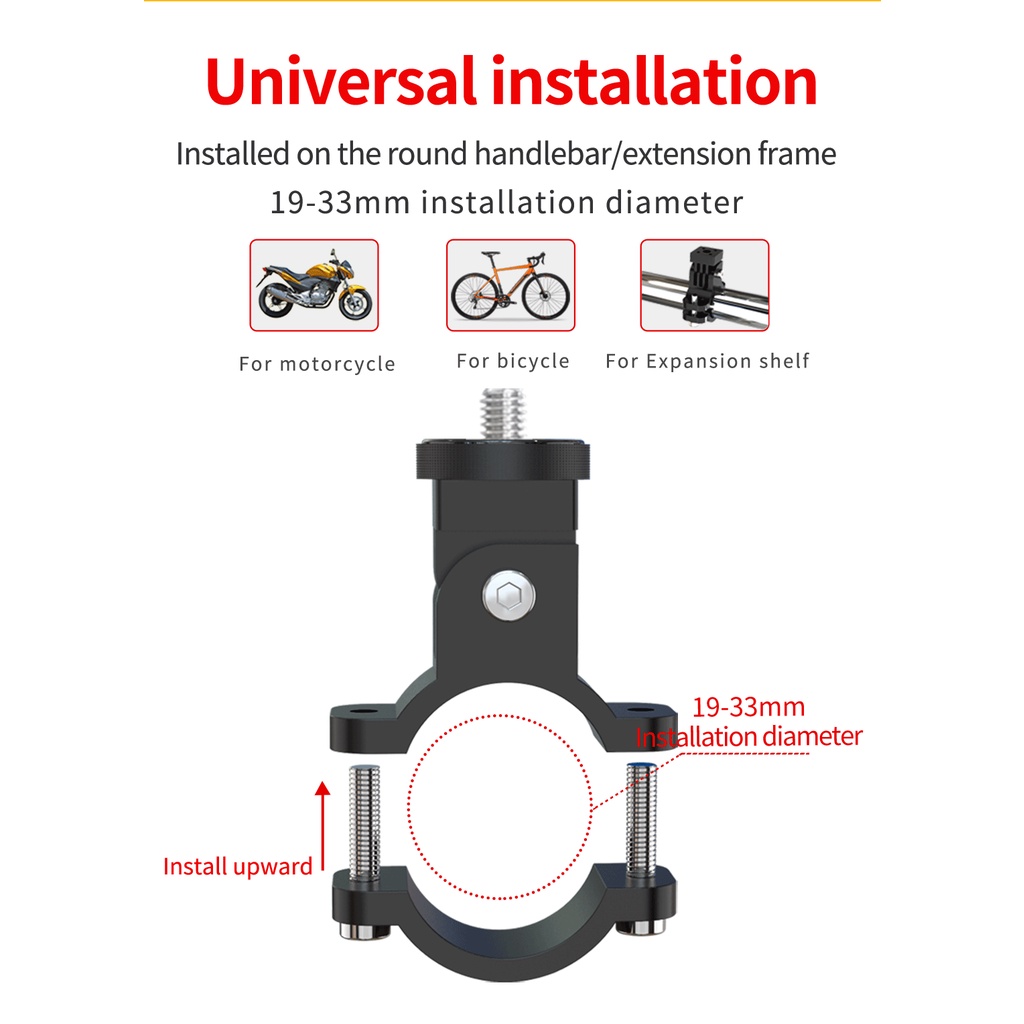 Giá đỡ máy ảnh 1 / 4 '' XT-XINTE bằng hợp kim nhôm chất lượng gắn tay lái xe đạp / mô tô