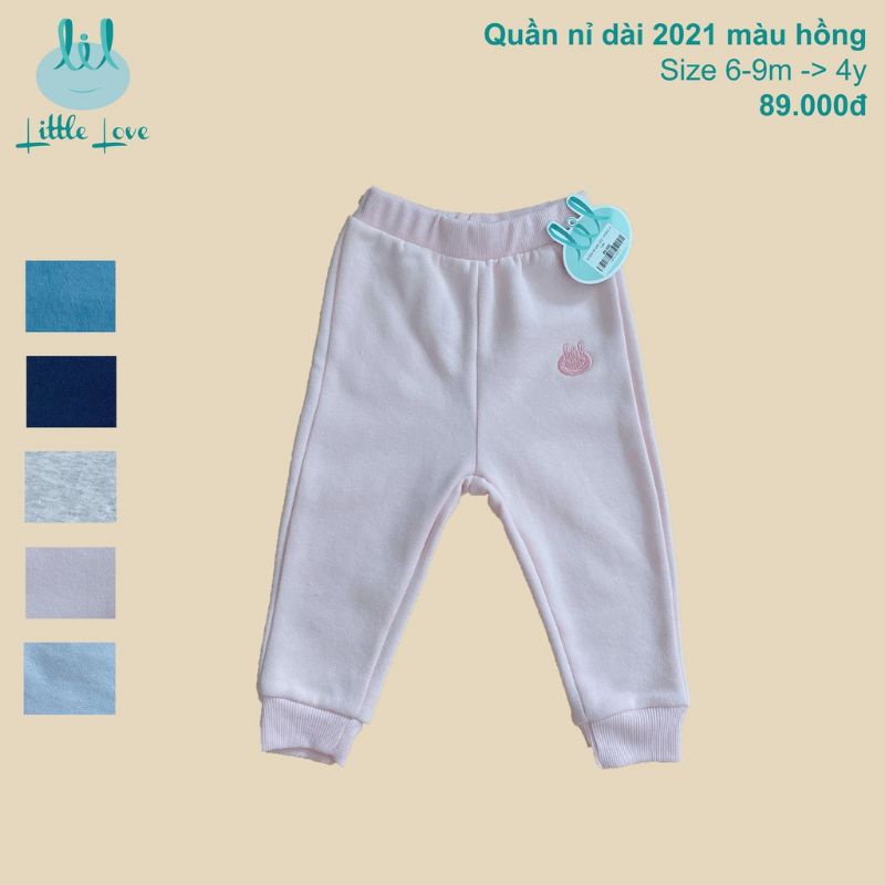 Lillte Love - Quần nỉ bo gấu cho bé trai bé gái từ 3 tháng đến 4 tuổi