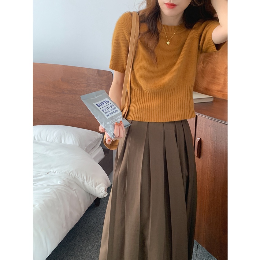 Áo len ngắn tay phong cách Hàn Quốc | BigBuy360 - bigbuy360.vn