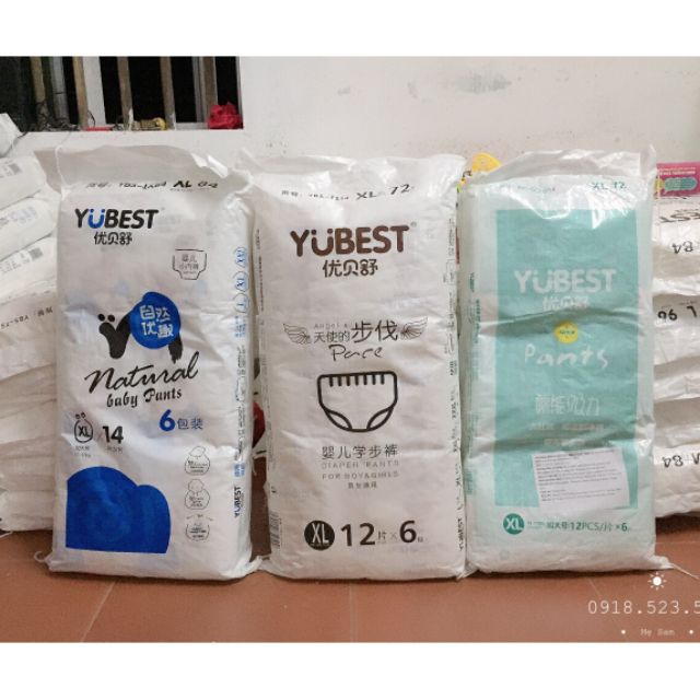 Tã/ Bỉm YUBEST Angel / Yubest Gold / Yubest Natural nội địa Trung Quốc quần / dán Size S132/M108/L96