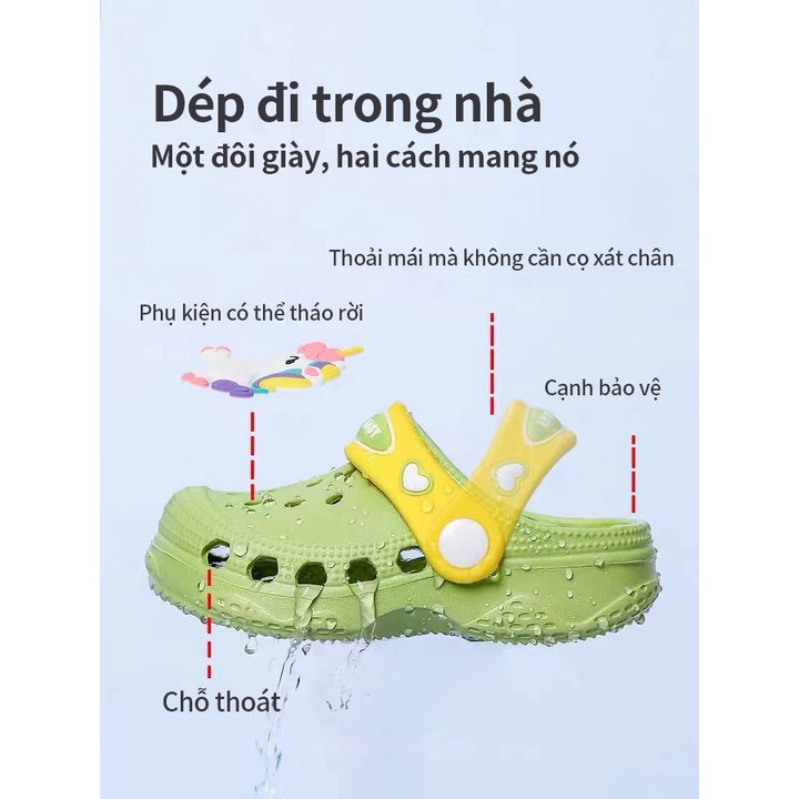 Dép trẻ em cho bé Cheerful Mario, sục cross cho bé trai bé gái siêu nhẹ chống trơn trượt chính hãng - Mã K35
