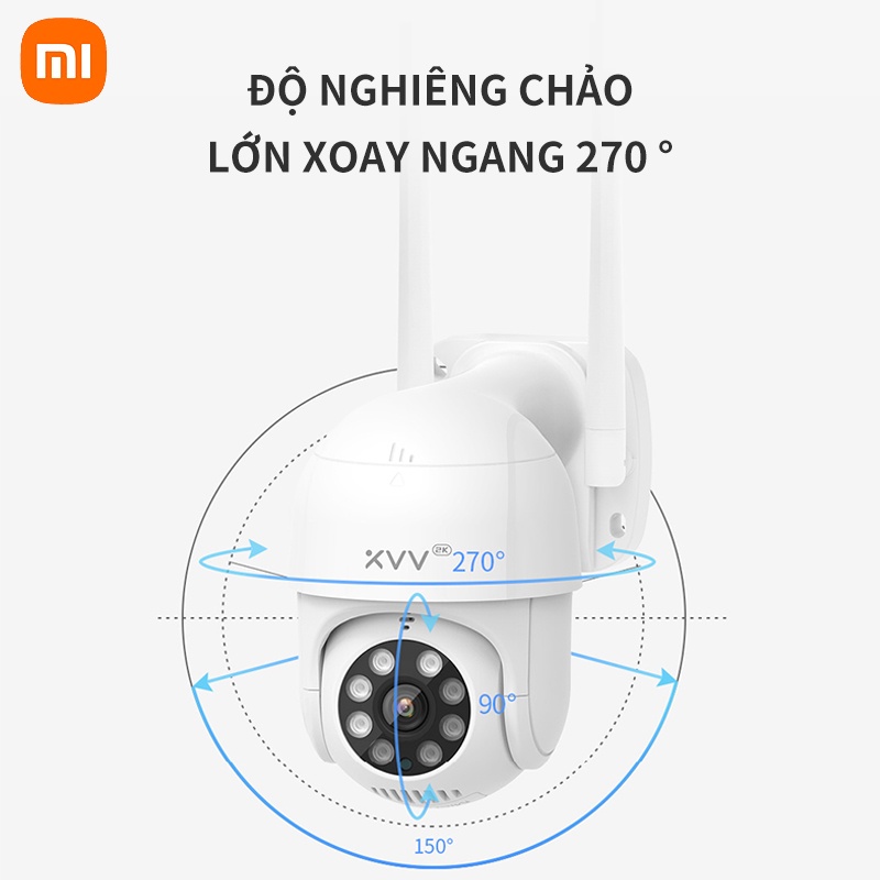 Camera hành động Xiaovv PTZ IP65 Hồng ngoại chống thấm nước 8 Tầm nhìn ban đêm Xoay 2K HD Stand By Mi Home App | BigBuy360 - bigbuy360.vn
