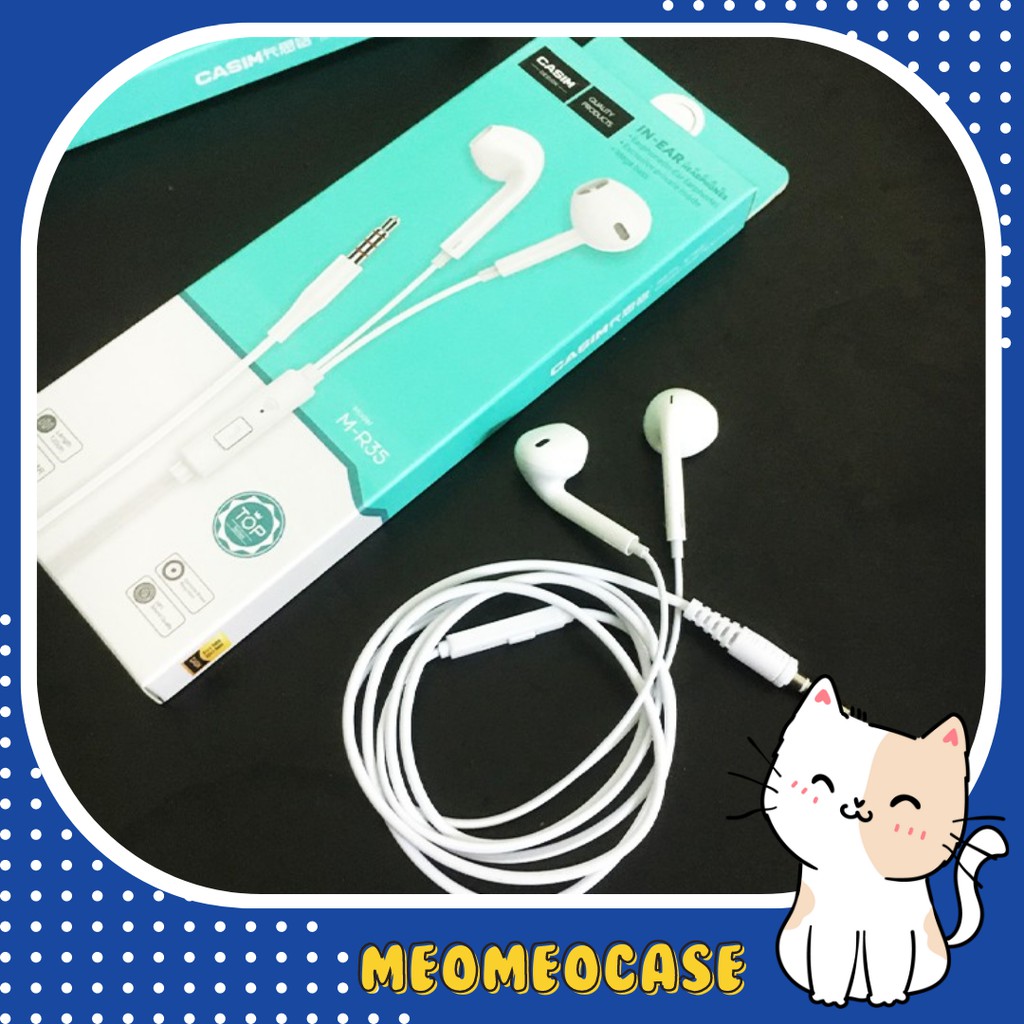 Tai nghe nhét tai có dây cho 6/6s/6plus/6splus CASIM R35 – bảo hành 6 tháng 1 đổi 1 – Meomeo ốp