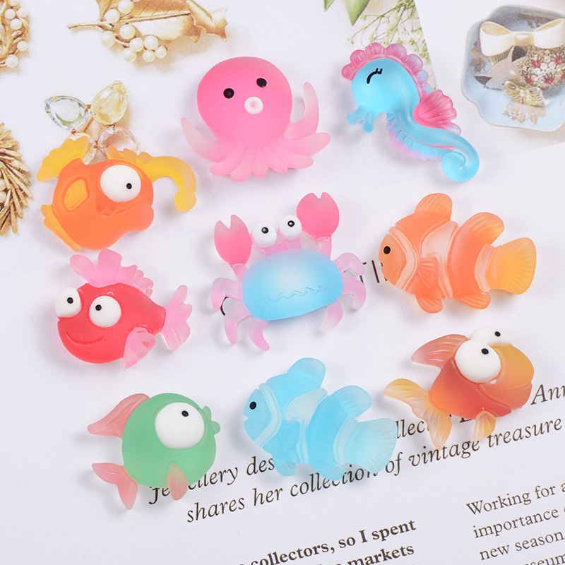 Mô hình 05 các loại động vật dưới nước Cá ,Cua, Tôm dùng trang trí bể cá thủy sinh Charm Slime