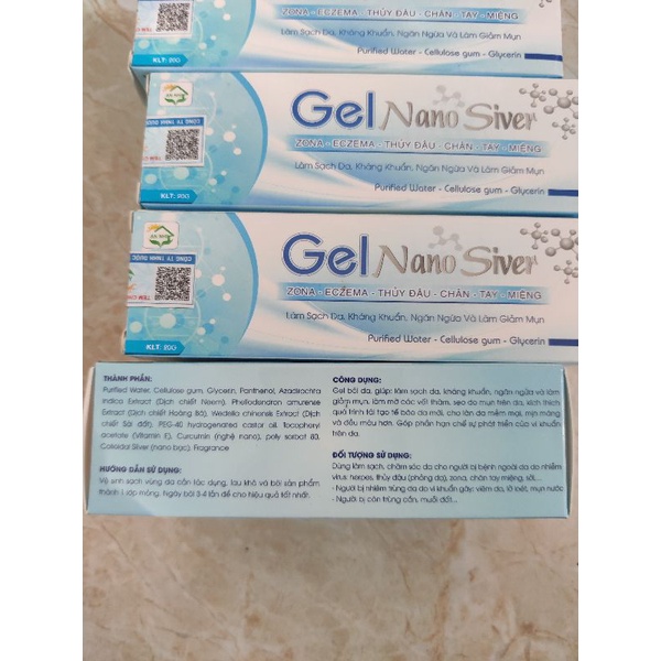 Kem bôi da Gel nano siver làm sạch da, kháng khuẩn, ngăn ngừa và làm giảm mụn