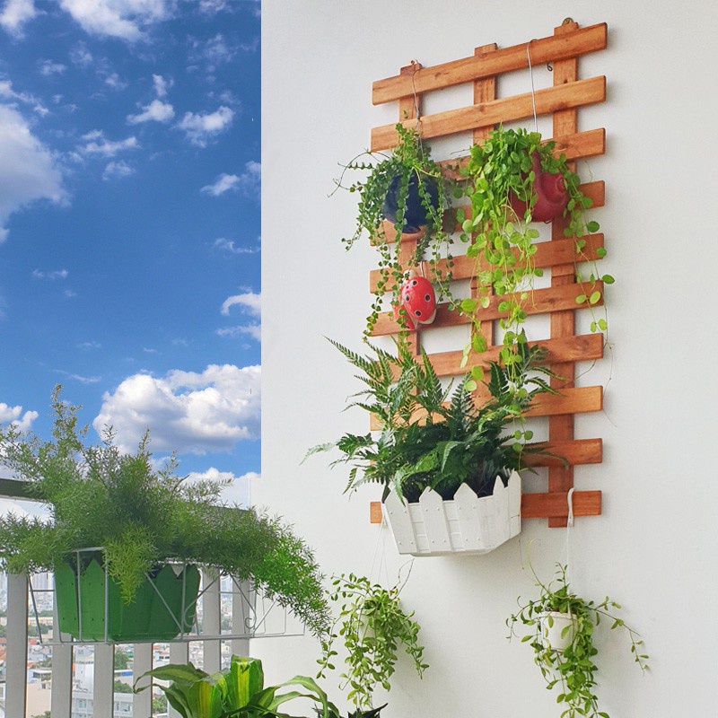 Khung gỗ trang trí treo tường ban công ngoài trời, tường trong nhà hình chữ nhật KÍCH THƯỚC 40X40Cm, khung gỗ decor đẹp.