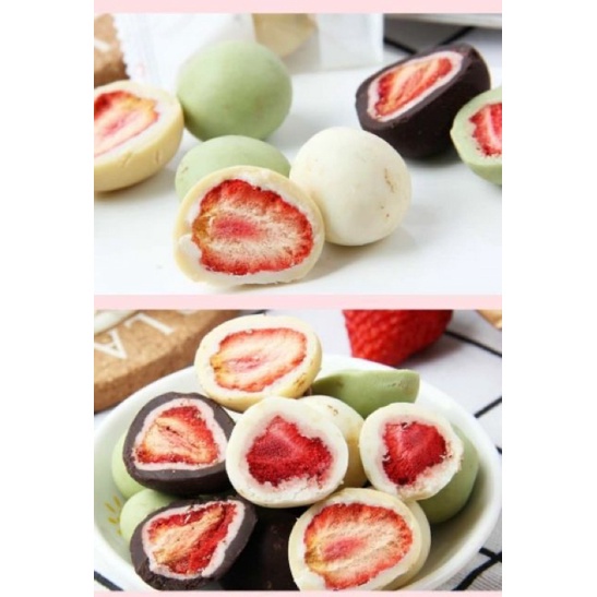 Kẹo socola bọc Dâu tây sấy mix vị